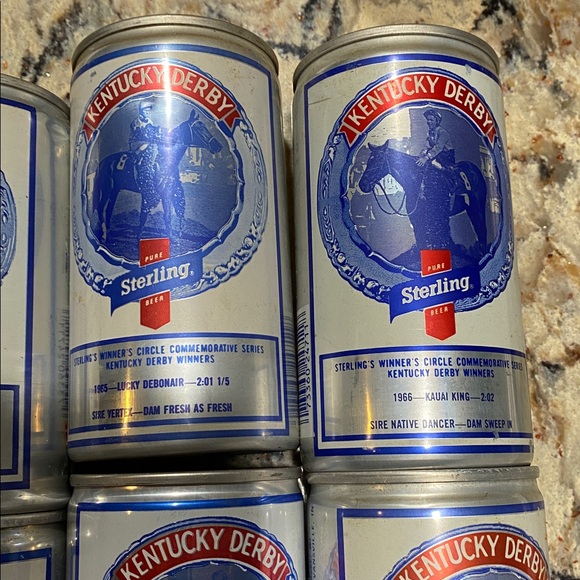 Vintage Sterling Kentucky Derby horse racing beer can set 1962-1975 g Hellman - Picture 3 of 9